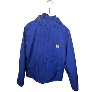 Carhartt Jacket Mens Sz S Blue Storm Defender Loose Fit Hooded Waterproof 104670